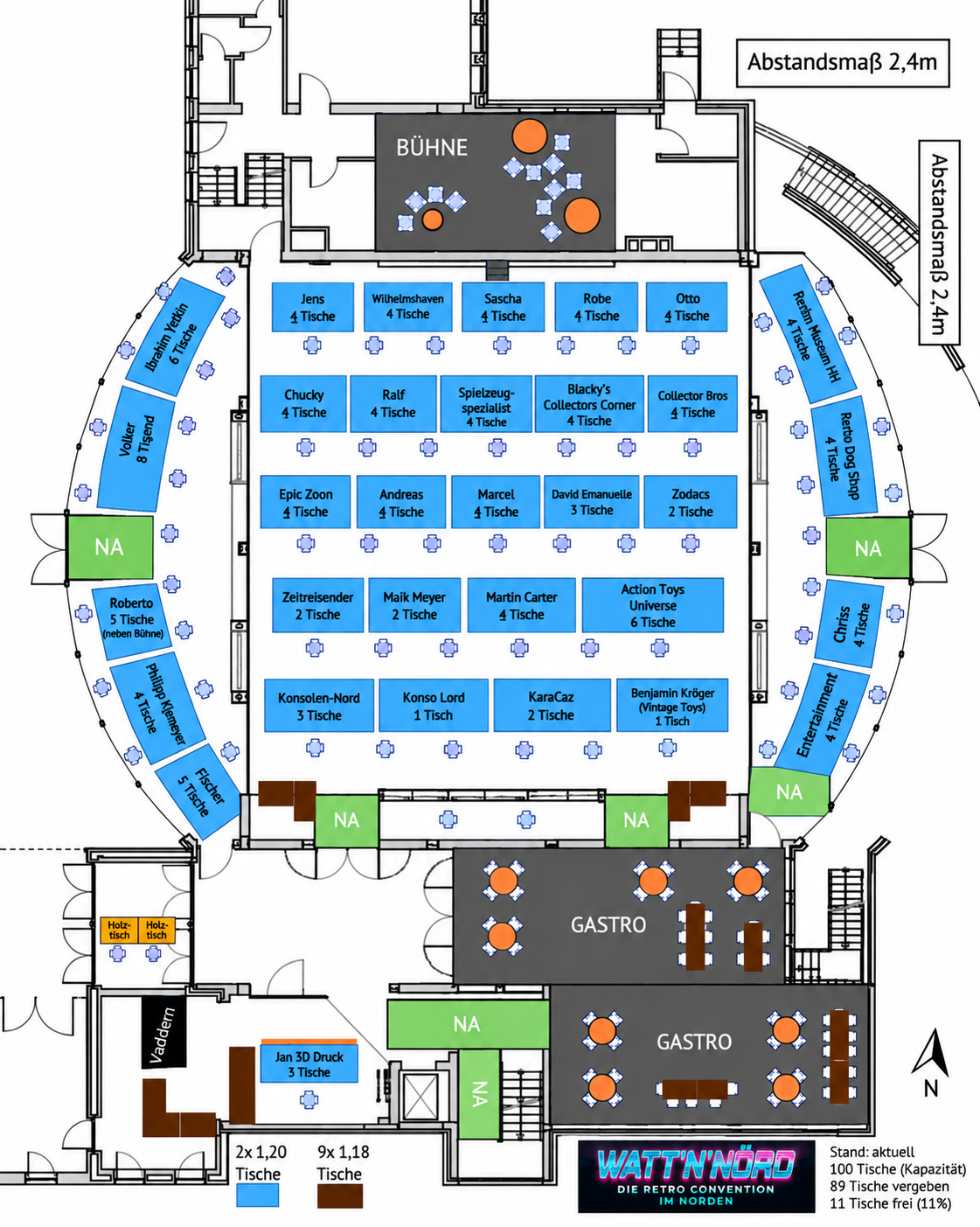 Aktueller vorläufiger Hallenplan